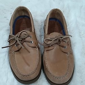 Sperry top sider light brown leather men's shoes
